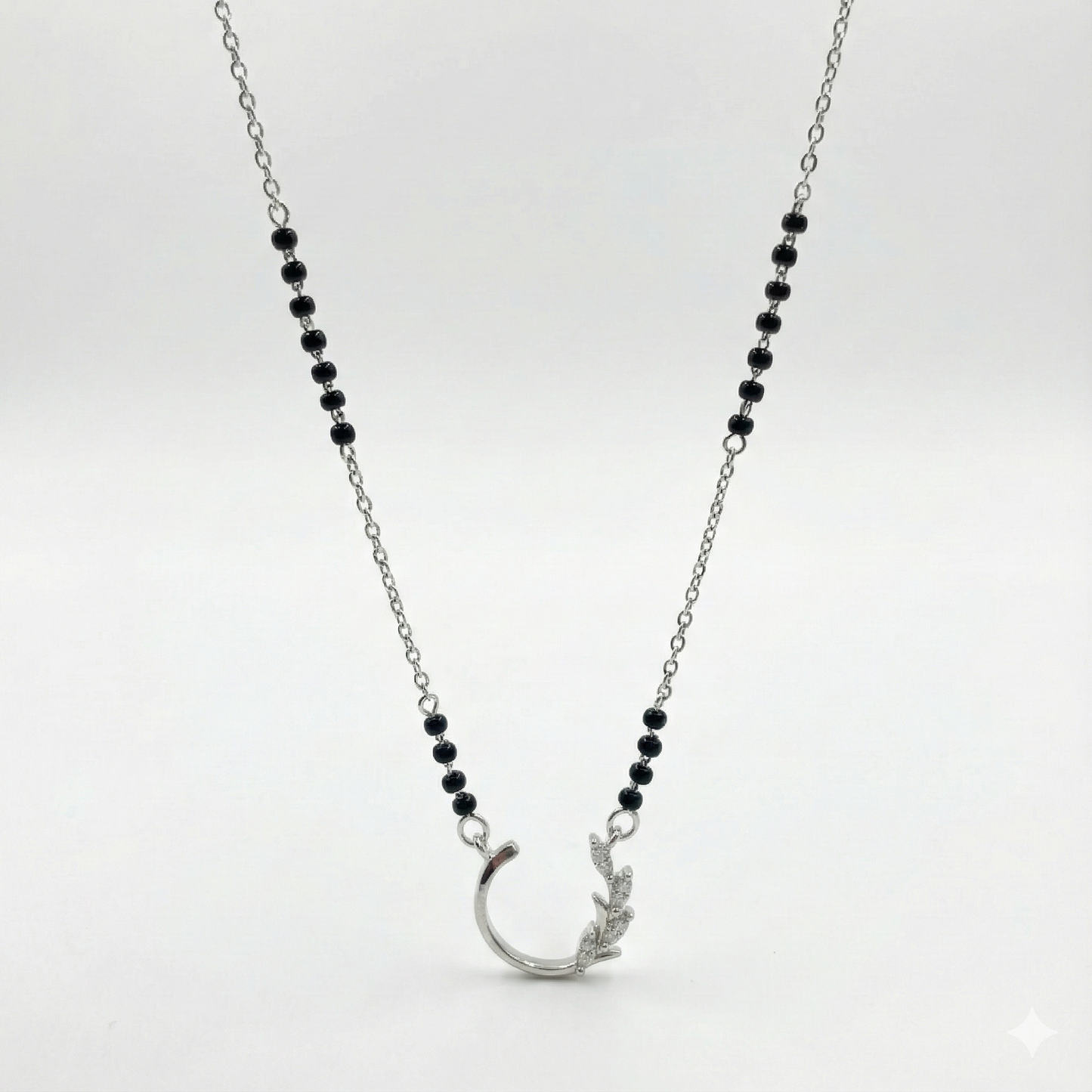 Sacred Curve Leaf Sterling Silver Mangalsutra