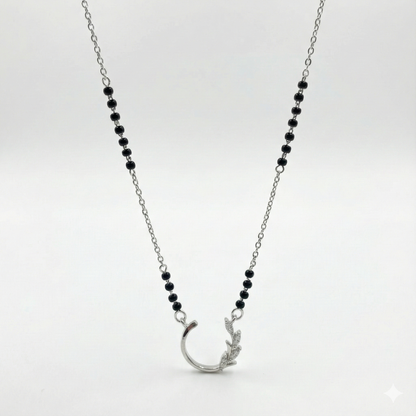 Sacred Curve Leaf Sterling Silver Mangalsutra