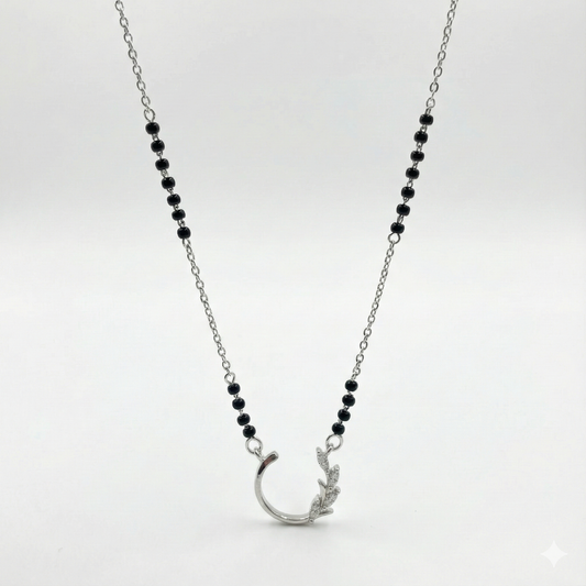 Sacred Curve Leaf Sterling Silver Mangalsutra