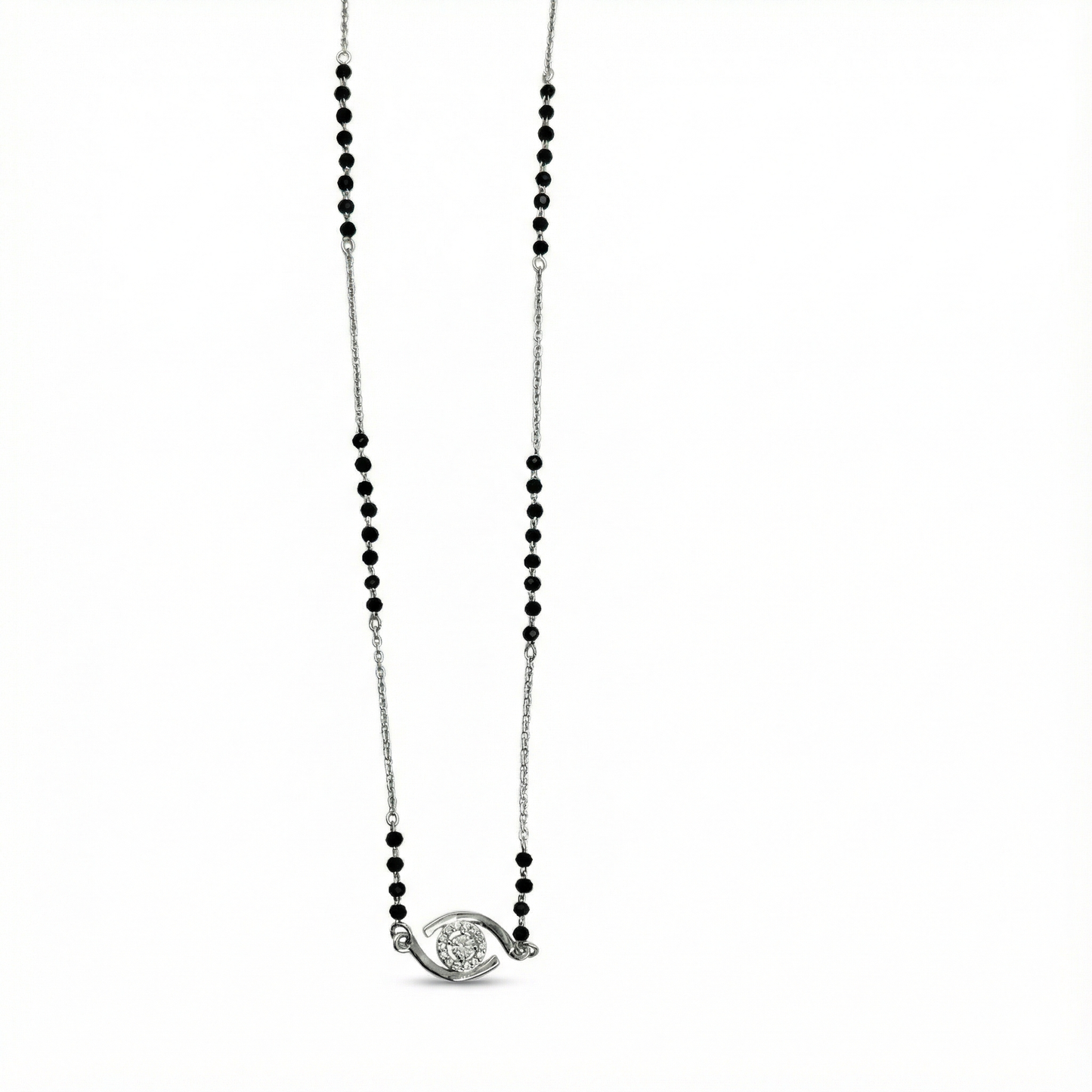 Fluid Orbit Silver Mangalsutra Pendant