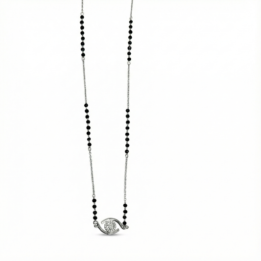 Fluid Orbit Silver Mangalsutra Pendant
