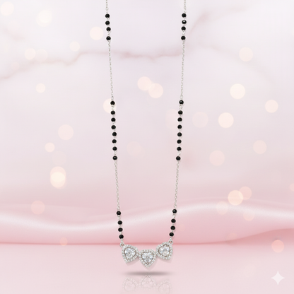 Trilight Hearts Sterling Silver Mangalsutra