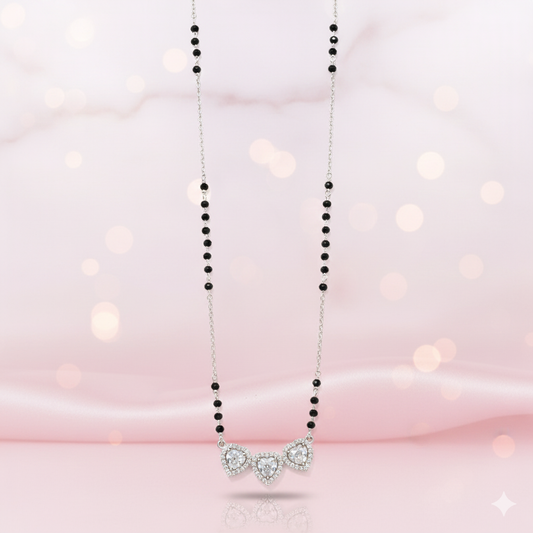 Trilight Hearts Sterling Silver Mangalsutra