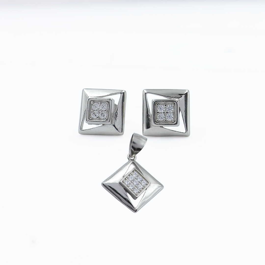 Sterling Silver Diamond Frame Set