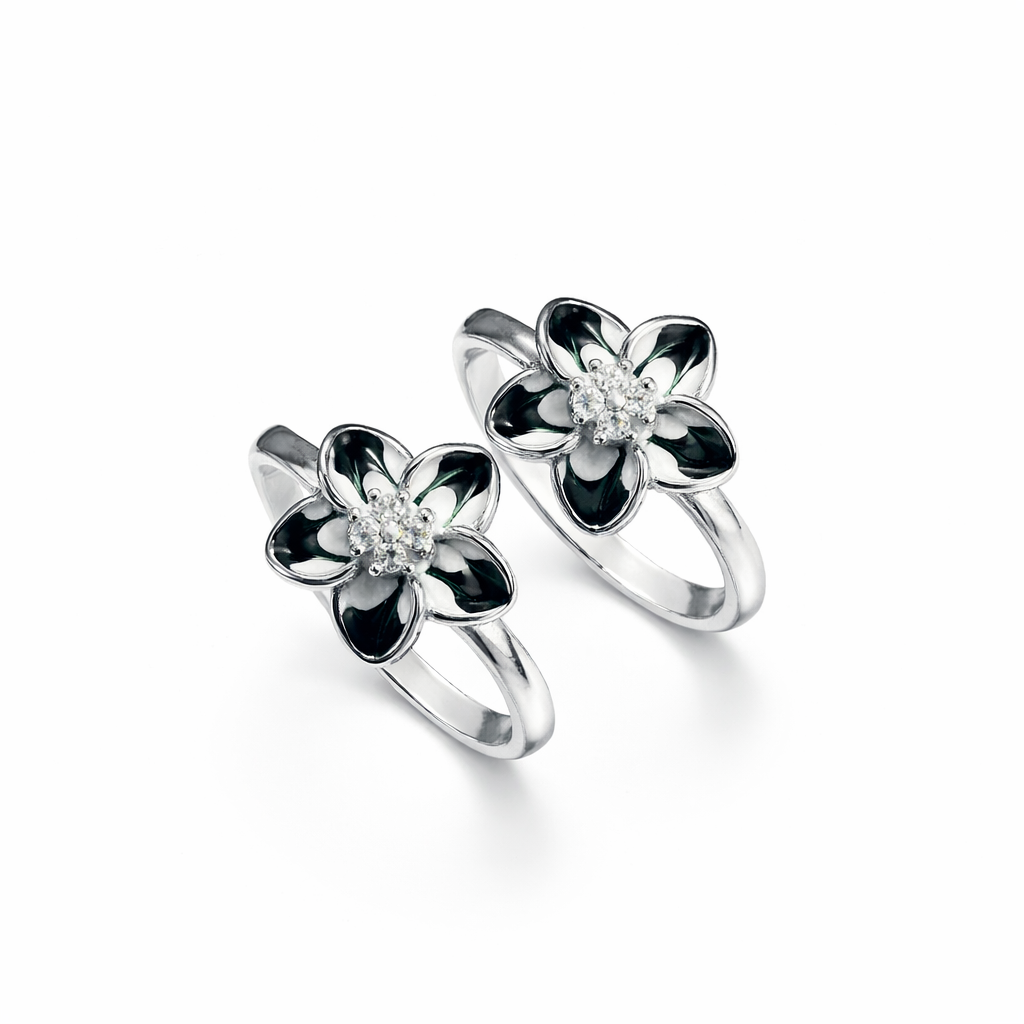 Midnight Bloom Toe Rings