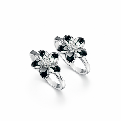 Midnight Bloom Toe Rings