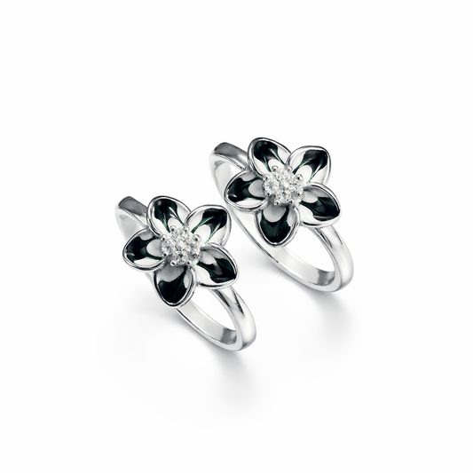 Midnight Bloom Toe Rings