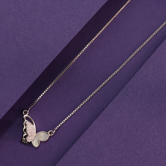Shimmering Wings Silver Chain Pendant