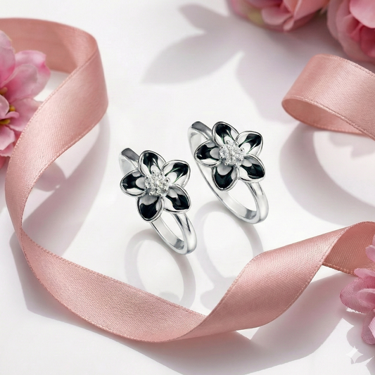Midnight Bloom Toe Rings