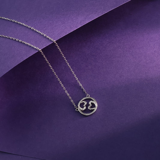 Twin Hearts Harmony Chain Pendant