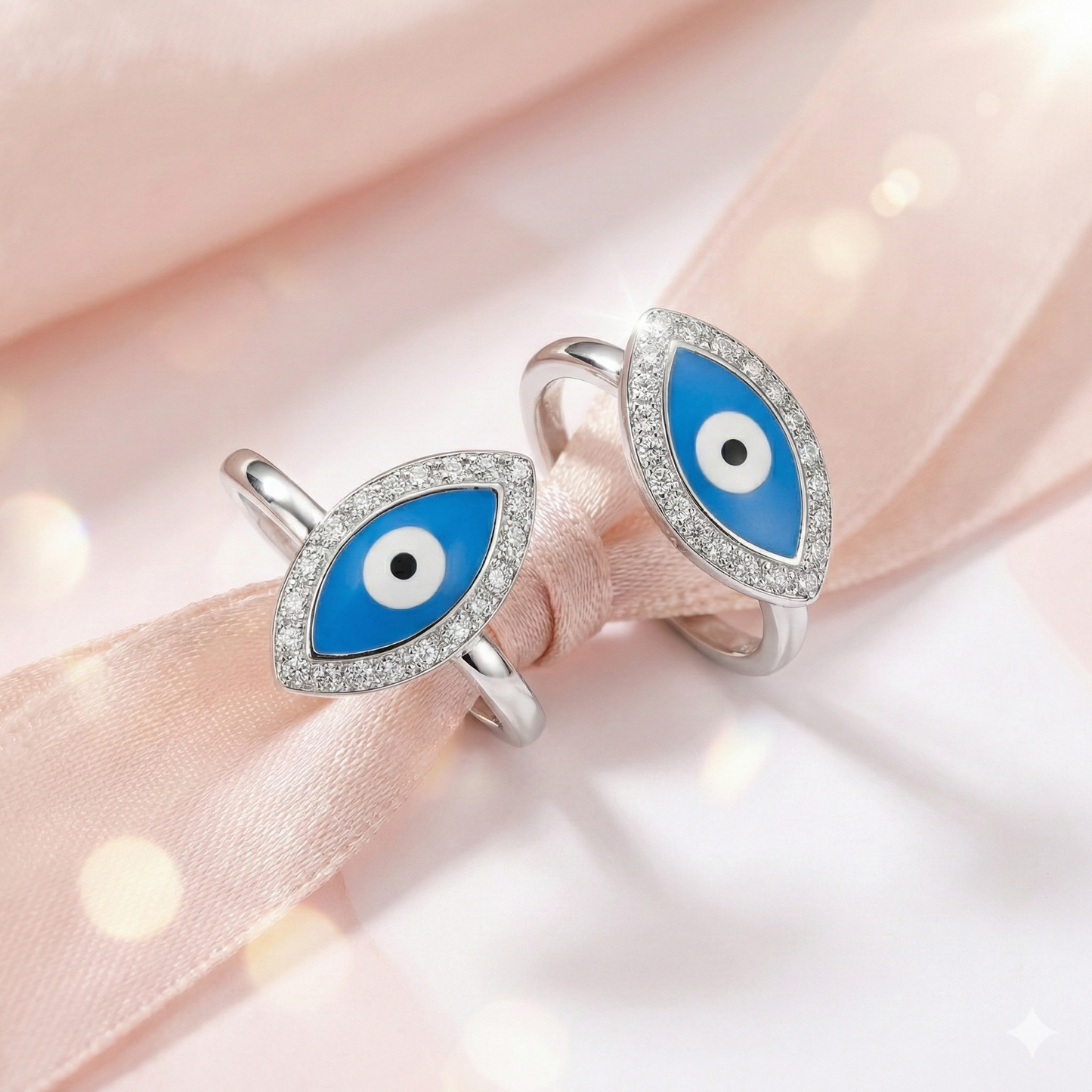 Azure Eye Sterling Silver Toe Rings