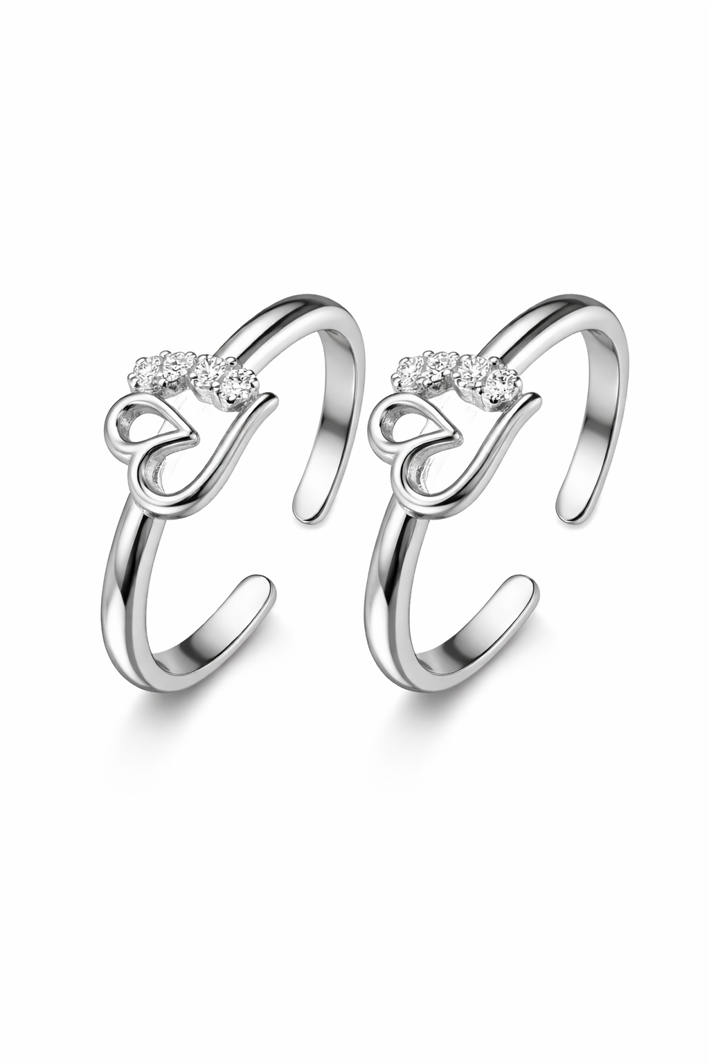 Eternal Heart Silver Toe Rings