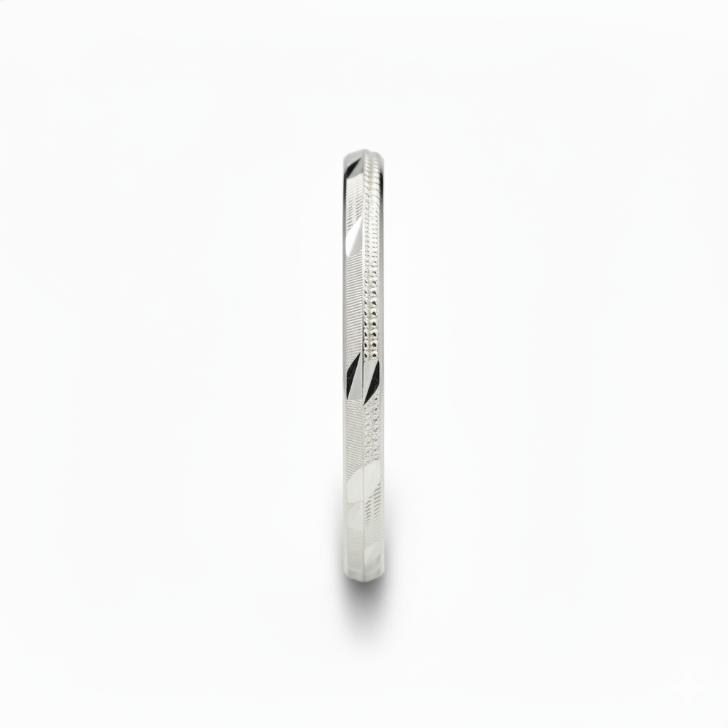 Sterling Silver Vertex Cut Men's Kada