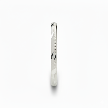 Sterling Silver Vertex Cut Men's Kada