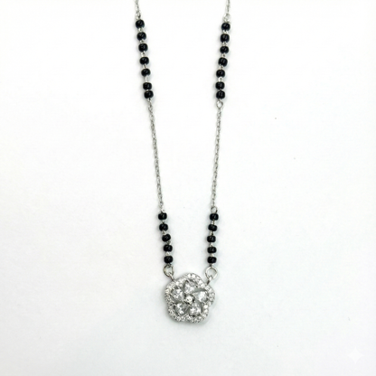 Gathika Floral Knot Silver Mangalsutra Pendant