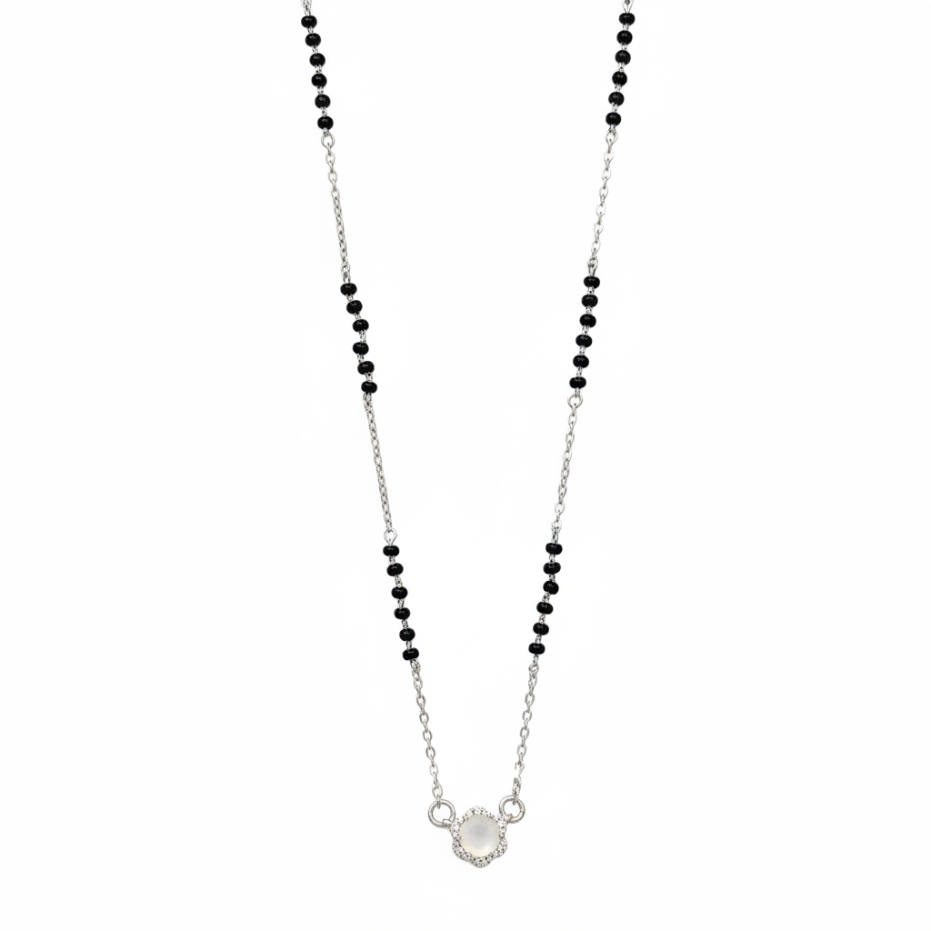 Aura Bloom Silver Mangalsutra