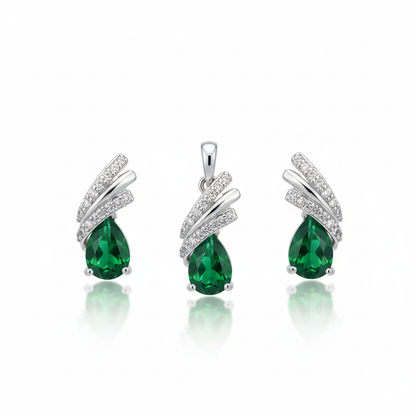 Emerald Grace Pendant Set