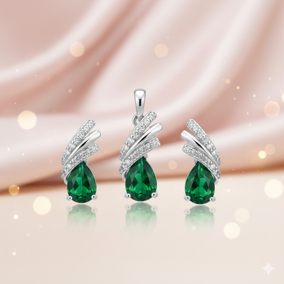 Emerald Grace Pendant Set