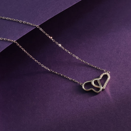 Intertwined Hearts Chain Pendant