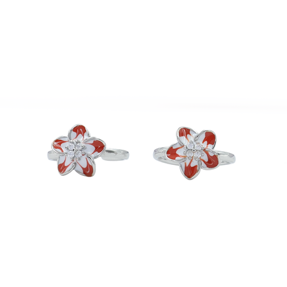 Blossom Enamel Toe Rings