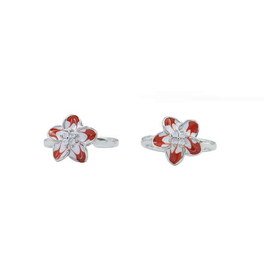 Blossom Enamel Toe Rings