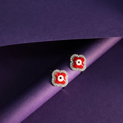 Scarlet Bloom Evil Eye Toe Ring