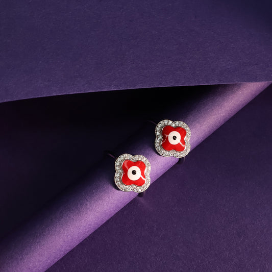 Scarlet Bloom Evil Eye Toe Ring