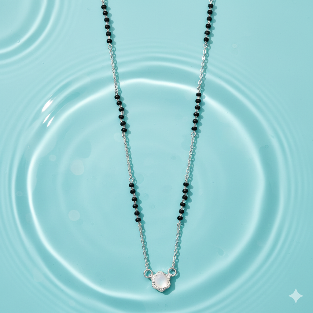 Aura Bloom Silver Mangalsutra