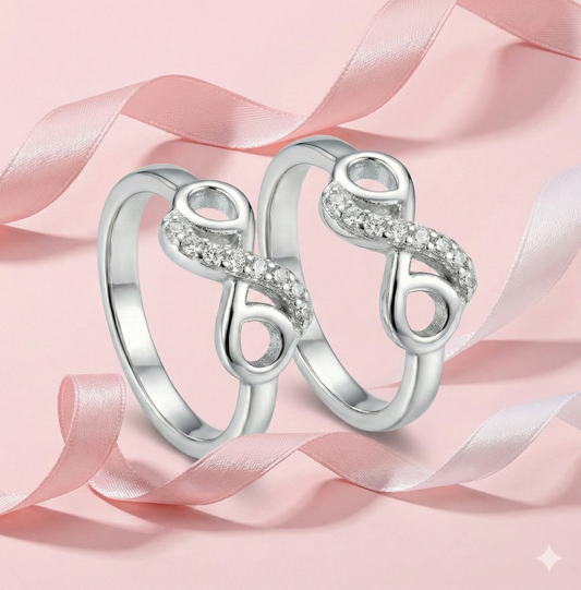 Infinity Curve Sparkle Sterling Silver Toe Ring