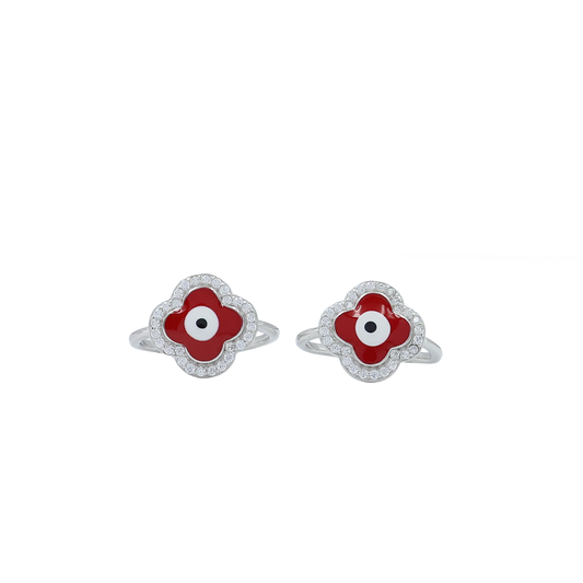 Scarlet Bloom Evil Eye Toe Ring
