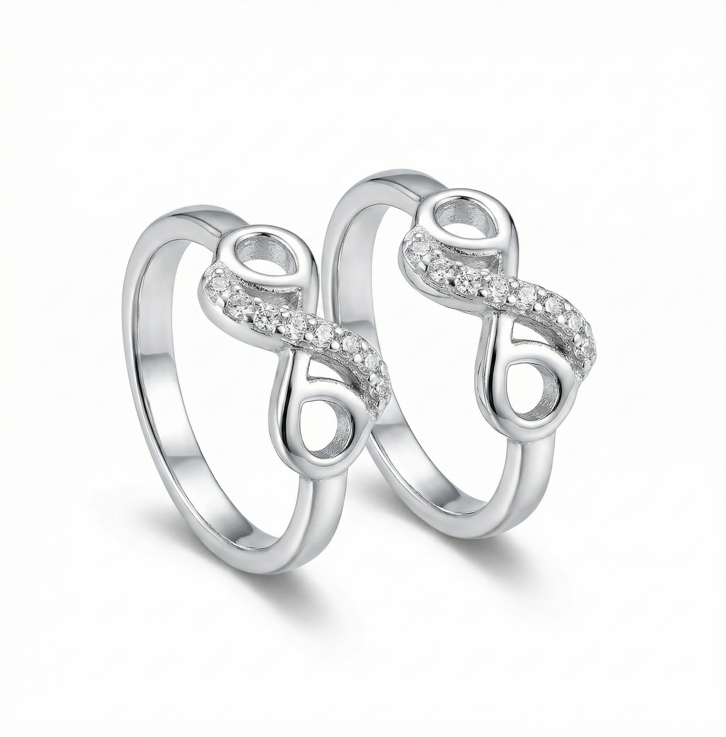 Infinity Curve Sparkle Sterling Silver Toe Ring
