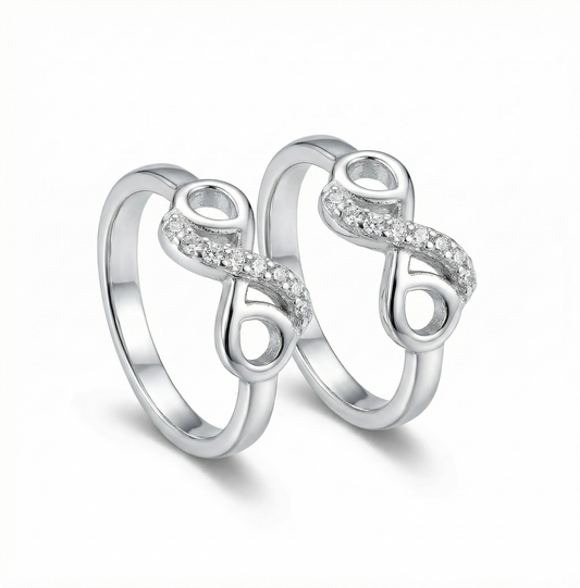 Infinity Curve Sparkle Sterling Silver Toe Ring