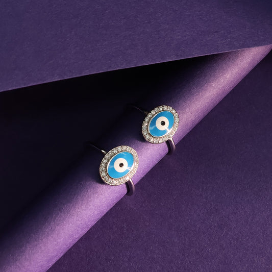 Blue Evil Eye Toe Rings