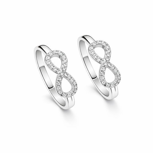 Infinity Sparkle Sterling Silver Toe Ring