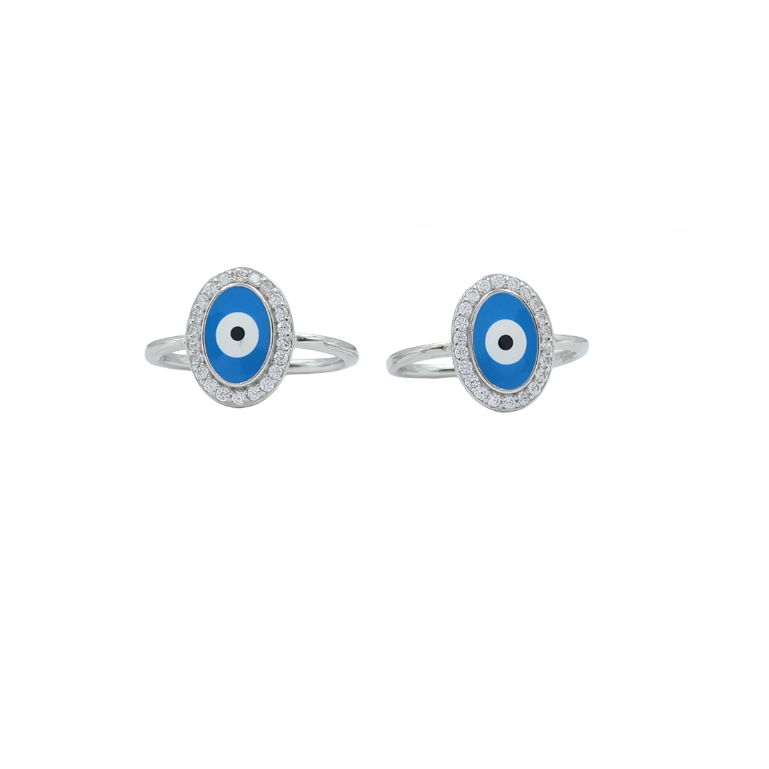 Blue Evil Eye Toe Rings