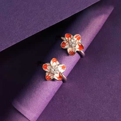 Blossom Enamel Toe Rings