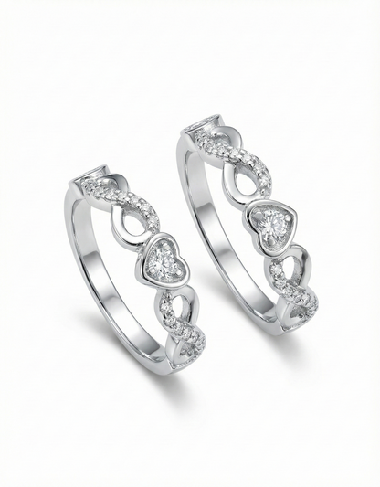 Heart Link Sparkle Ring