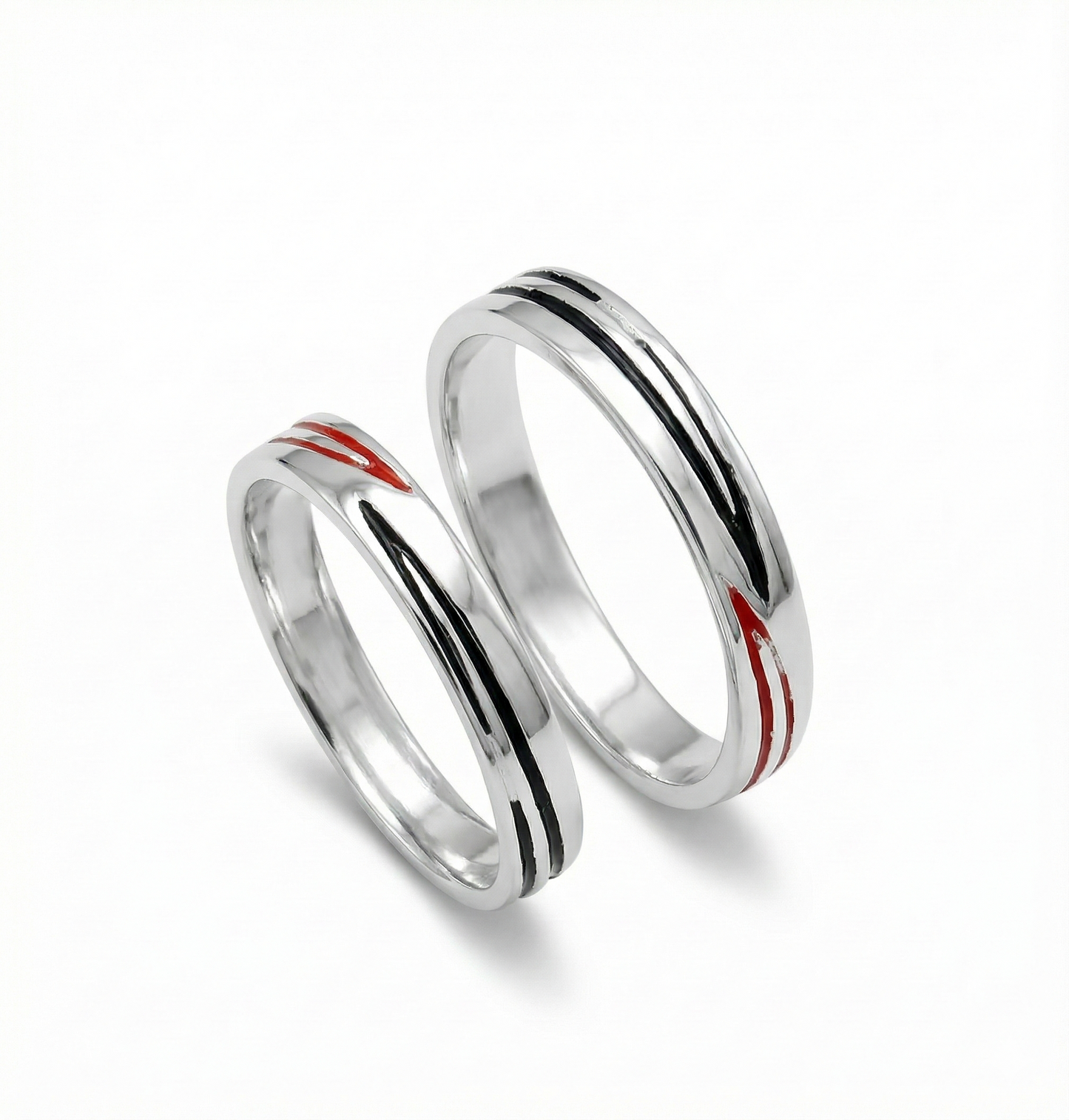 Minimal Stripe Silver Band Ring