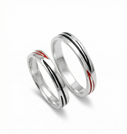 Minimal Stripe Silver Band Ring