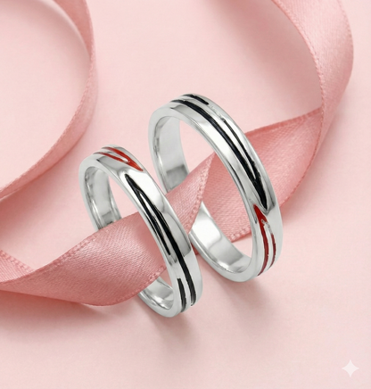 Minimal Stripe Silver Band Ring