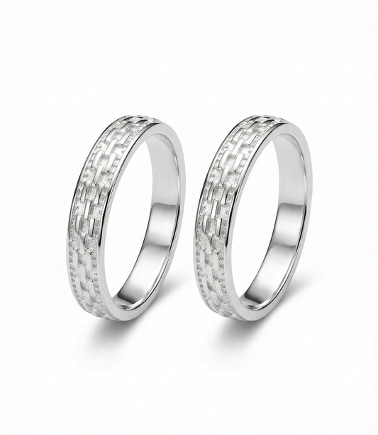 Lattice Gleam 925 Silver Adjustable Toe Rings