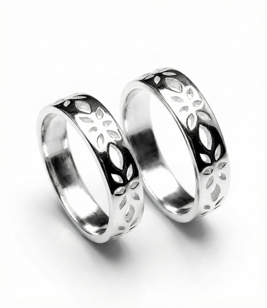 Flora Cutwork 925 Silver Adjustable Toe Rings