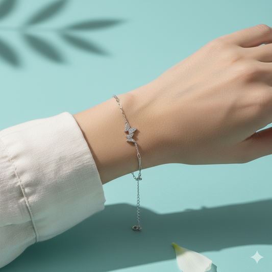 Crystal Flutter Butterfly Bracelet