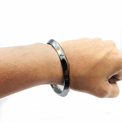Dual-Tone Sterling Silver Kada