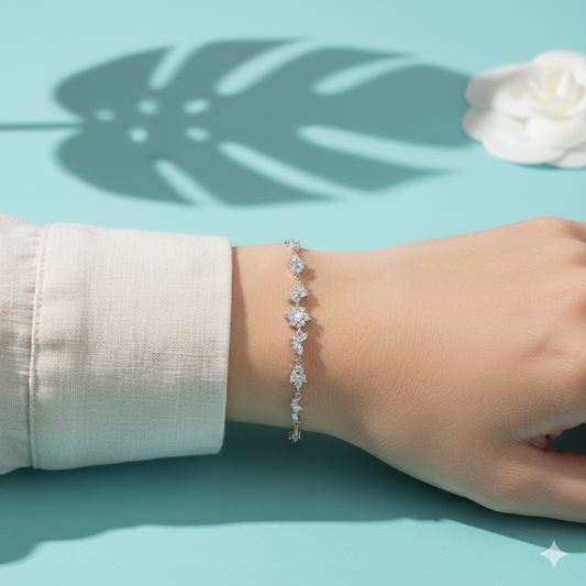 Diamond Bloom Vine Bracelet