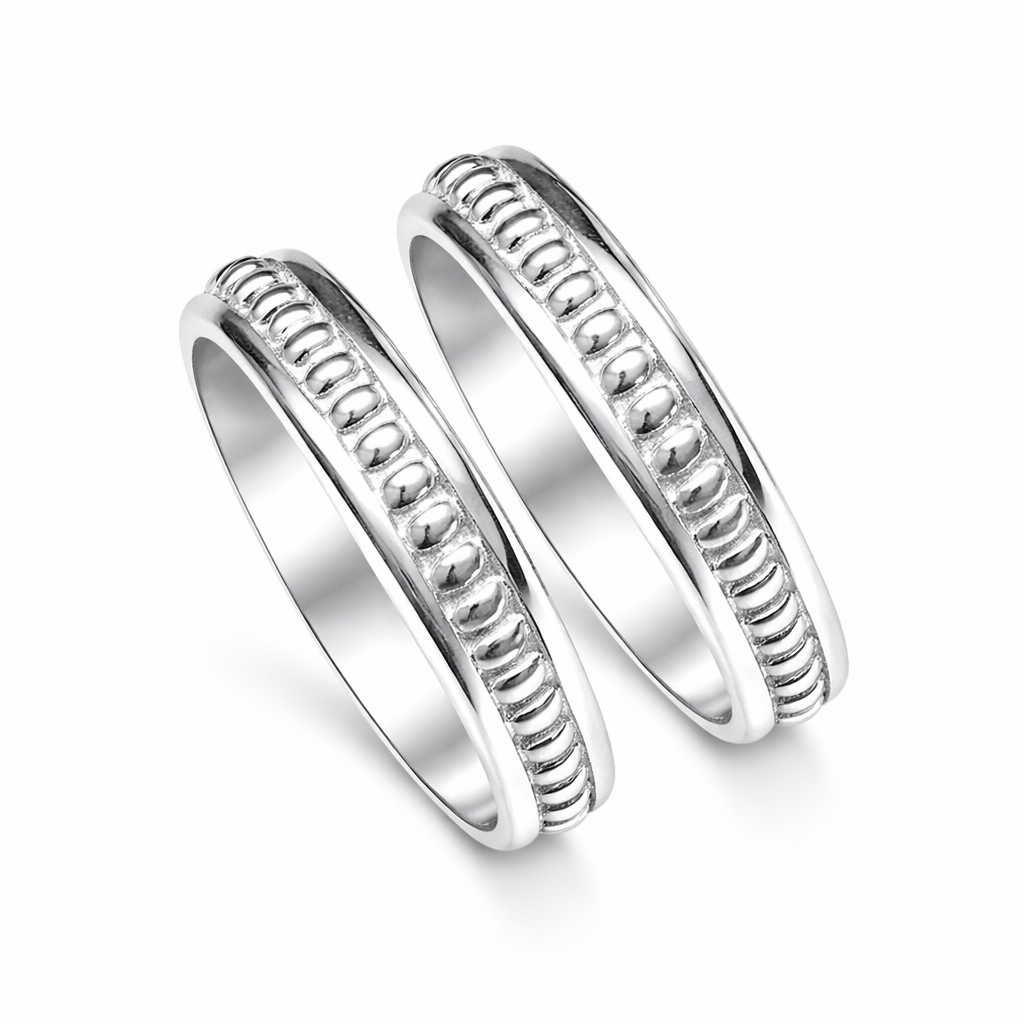 Sterling Silver Ribbed Edge Classic Toe Ring