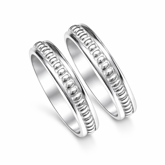 Sterling Silver Ribbed Edge Classic Toe Ring