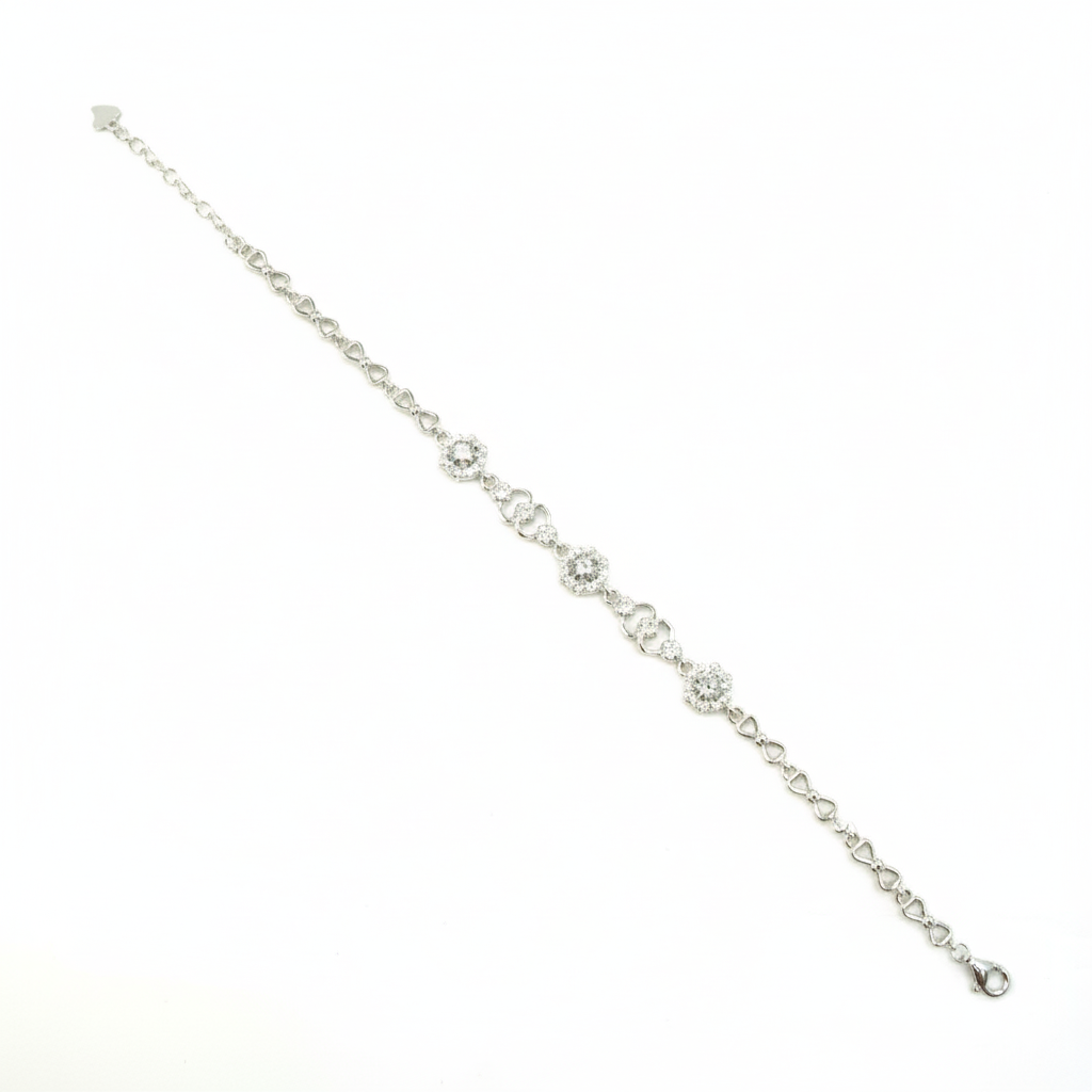 Sterling Silver Blossom Chain Bracelet