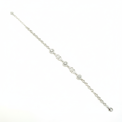 Sterling Silver Blossom Chain Bracelet