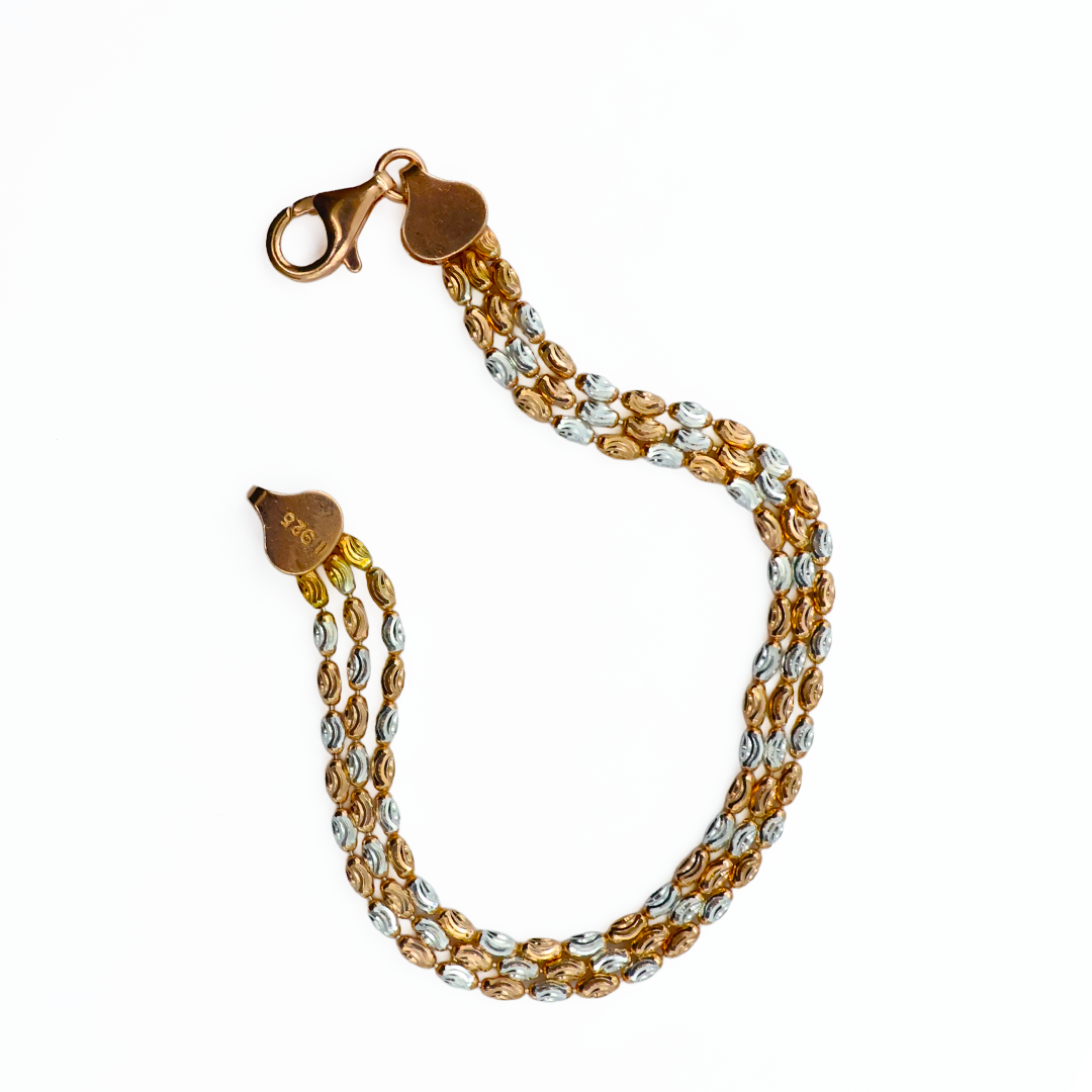 Elegant Triple-Strand Silver Chain Bracelet